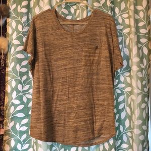 White and blue striped top